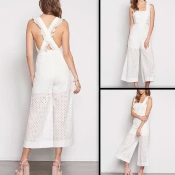 Stevie may broderie inhale eyelet white jumpsuit - Picture 3 of 10